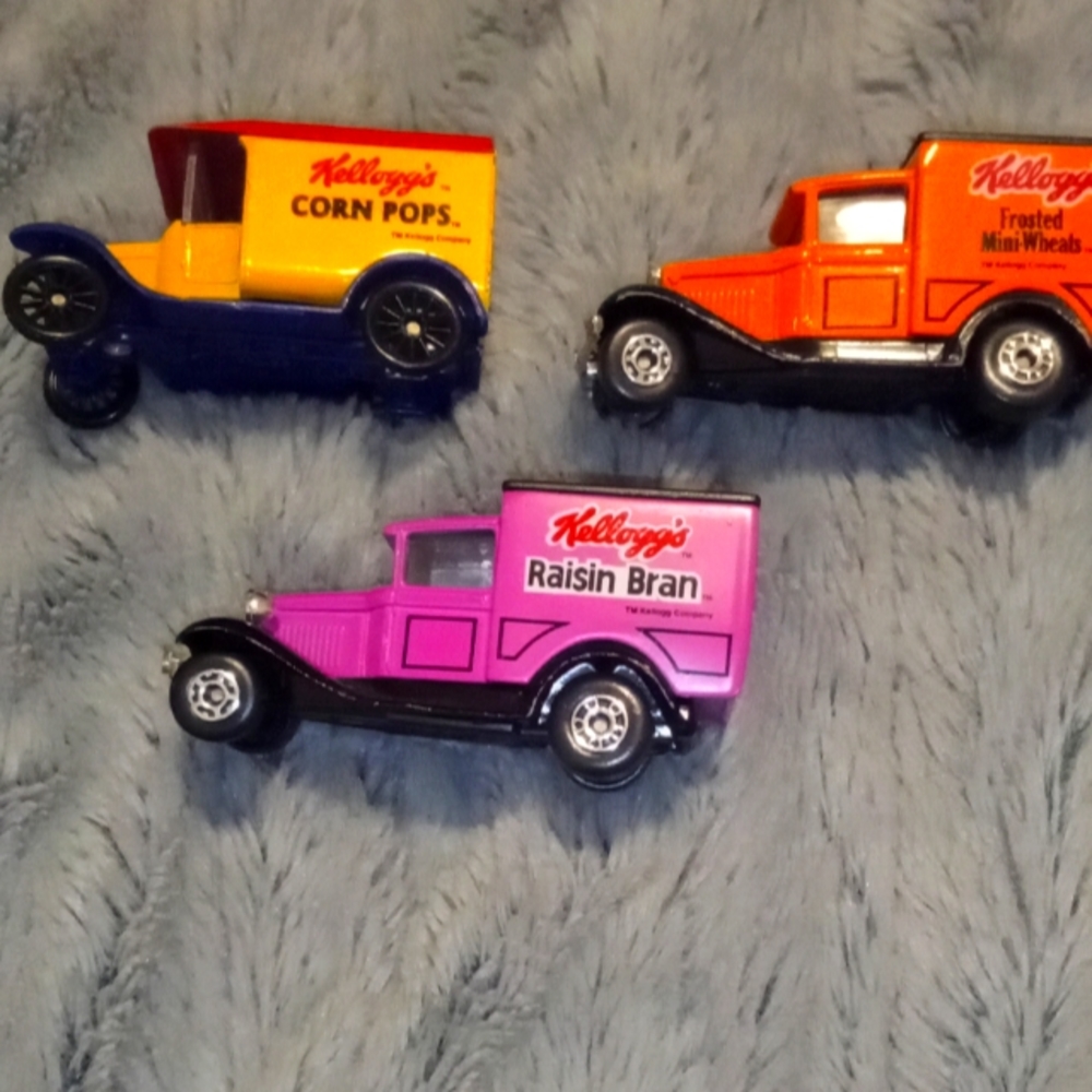 These are original matchbox Kellogg's cereal trucks
